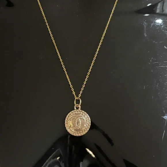 CHANEL Gold-Tone Embossed Double C Rope Medallion Necklace, Upcycled 18 in - Picture 5 of 5